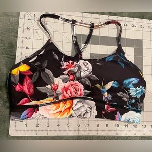 ZYIA Dark Floral Mesh Sports Bra MEDIUM